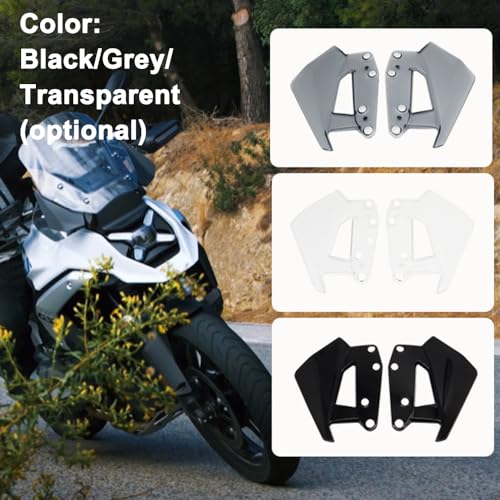 Domary Air Deflector Windshield Fairing Side Windscreen Accessories Compatible with 2024 Black Grey Transparent Optional PC Material Easy Installation Durable Wind Protection (Transparent)