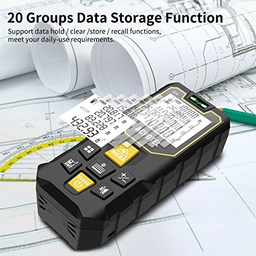Laser Measure, ACPOTEL Super Cost-Effective 165 ft Laser Tape Measure - 2 Bubble Levels, Laser Distance Meter with Mute Function/Backlit LCD Screen/Pythagorean/Distance/Area/Volume Mode - Thumbnail 4