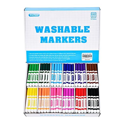 Rarlan Washable Markers Bulk, Markers for Kids, Classpack, 12 Colors, 240 Count