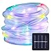 LE Solar Power Rope Lights, Waterproof, 16.5ft 50 LEDs String Lights, Portable, with Light Sensor, Decoration, Christmas Tree, Thanksgiving, Wedding, Party, Garden, Lawn, Patio (RGB)