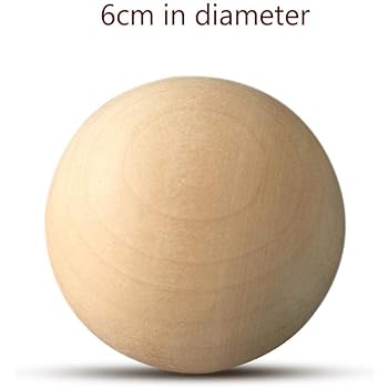 Lyhomeo Boule En Bois Massif Accessoires De Bricolage Manuel Couleur Bois Boule En Bois Grosse Boule Balle Peinte Amazon Fr Cuisine Maison