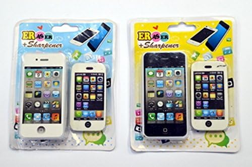 Eraser Smart Phone & Pencil Sharpener (Black or White)