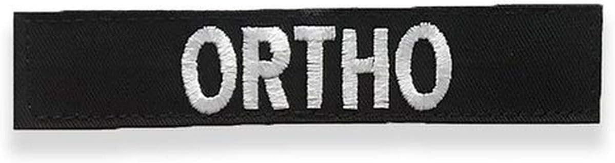 Medical Name Tapes - 1" x 5" for Packs and Pouch Designations (Ortho - White on Black)