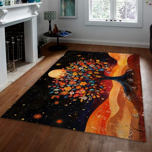 Tapis 180x270cm carpette de salon à motif bohème plante douce pour sol - 3