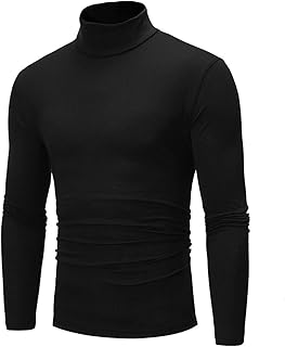 Men's Slim fit Turtleneck Undershirt Blouse Men's Sleeve Slim Fit Bottoming Solid Mens Mock Turtleneck Long Sleeve Mens