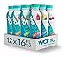 wanu water, Prebiotic Fiber & Nutrient Infused Flavored Water w/Gut Health & Immunity Benefits, 100% Vitamin B12 for Natural Energy, Variety Pack, 16oz Bottles (Pack of 12), Assortment of Flavors May Vary