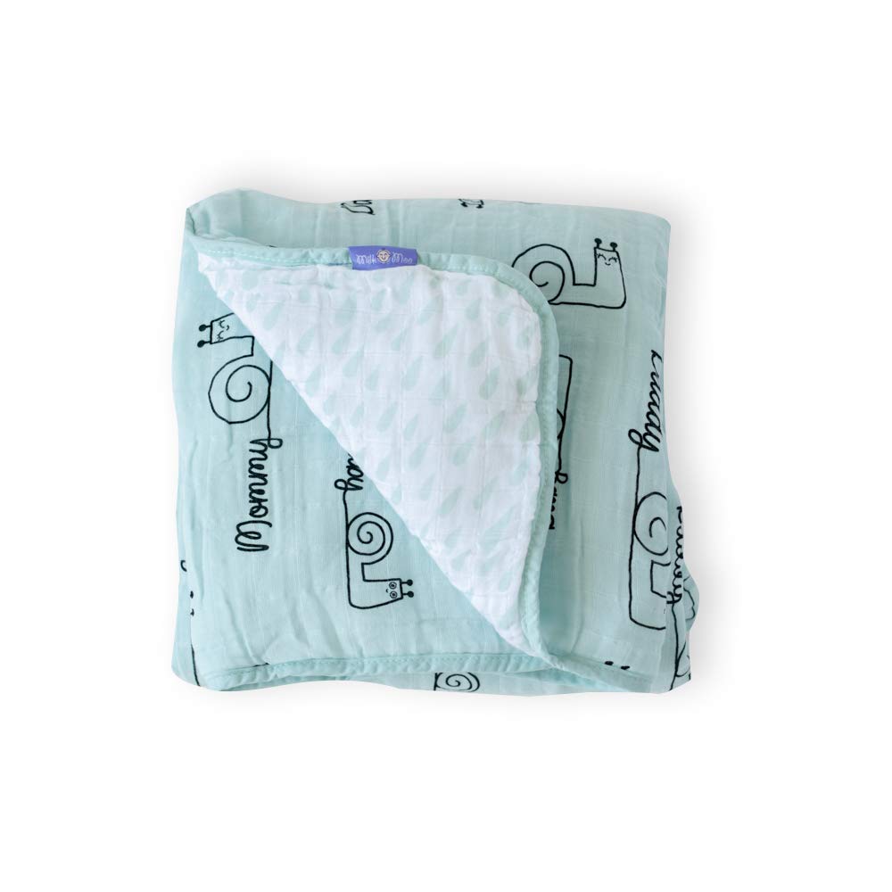 Milk Moo Soft CuddlesMilk&Moo Buzzy Bee Fiber Filled Muslin Baby Blanket (Blue)