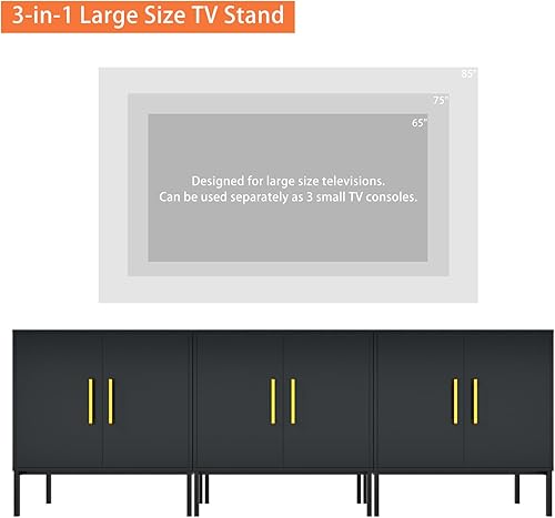 Miniatura 55 de JOZZBY Gabinete de almacenamiento con puertas, gabinete de buffet independiente, aparador de madera moderno, gabinetes laterales blancos para