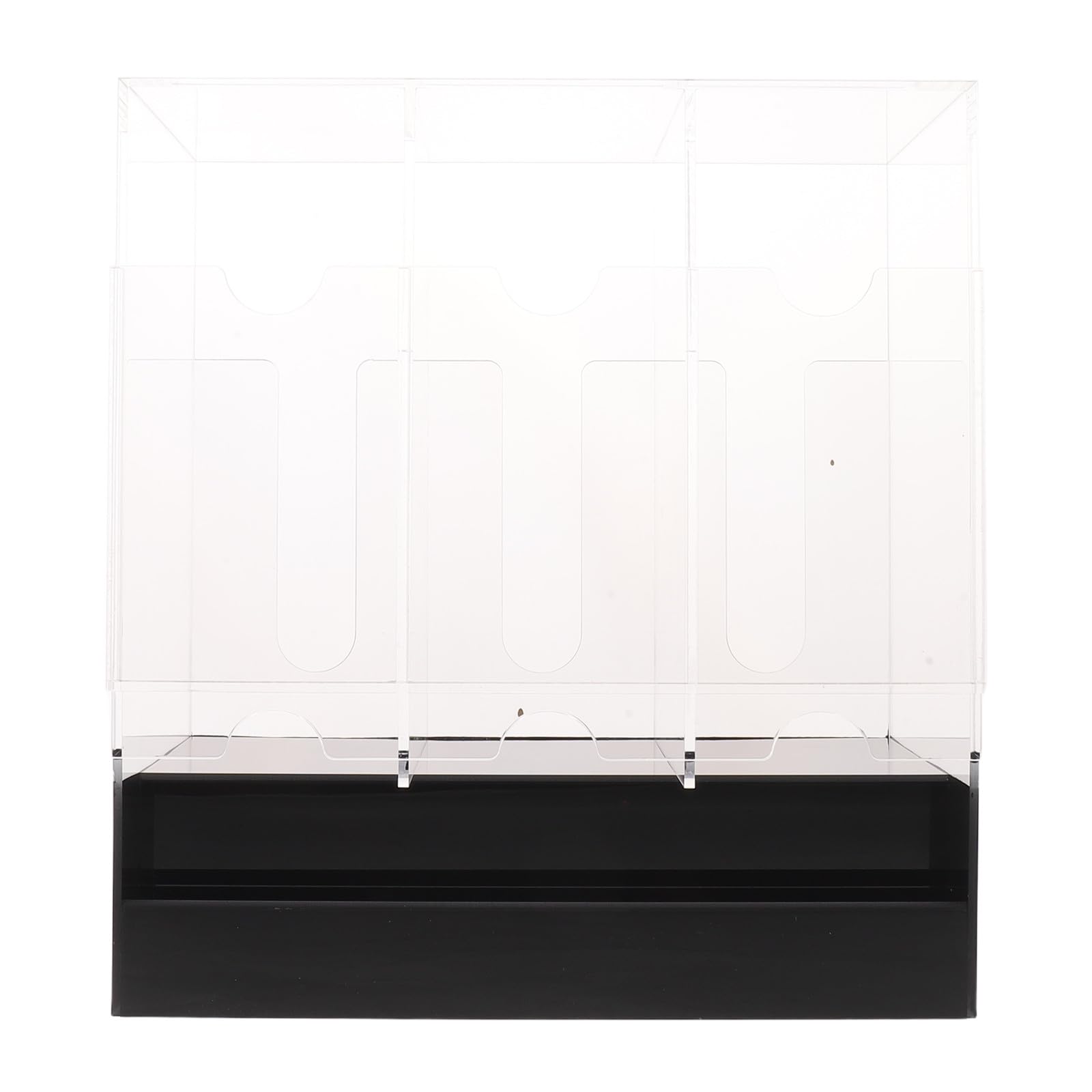 Toyvian Porta Carte da Gioco in Acrilico Trasparente con 3 Scomparti, Superficie Opaca, Dimensioni 24x22,3x13,3cm, per Esposizione e Organizzazione su Scaffali o Banconi Negozio