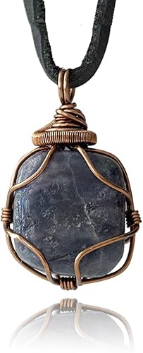 Vista 19 de Designs by Nature Gems Collar de cristal de piedra natal para hombre - Bronce antiguo