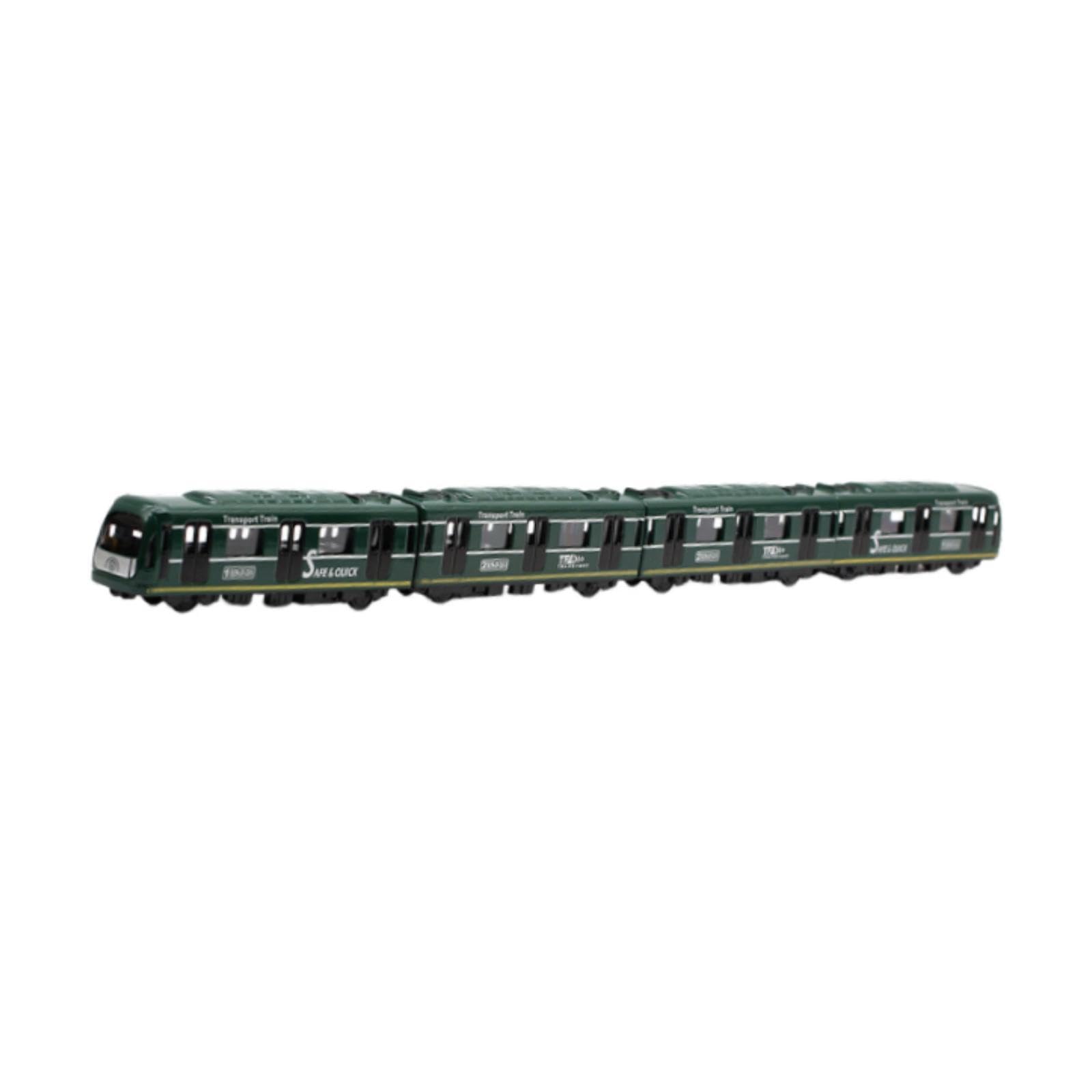 Fenteer Toy Train Set,Alloy City Rail Train Model,Lightweight,Linked High Speed Locomotive Engine Toy Car,for Kids Child Gifts, Green