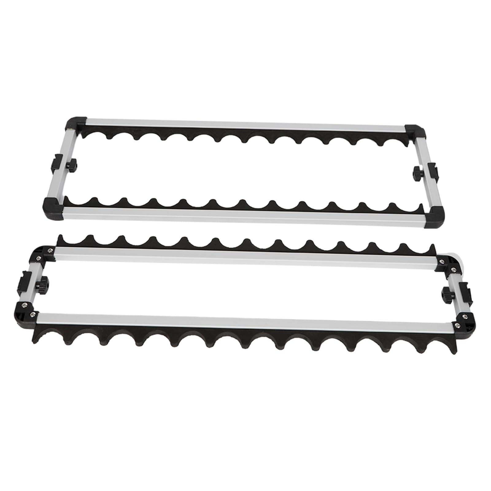 24 Ruten Aluminiumlegierung Tragbar Rutenhalter Angelruten-Aufbewahrungsorganizer, Silber Rutenständer Angelruten Rutenauflagen Angeln Halterung 72 * 32.5 * 72cm