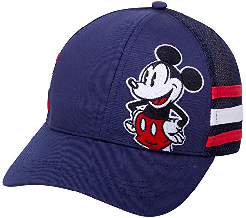 Image of Disney Men's Baseball Cap Mickey Mouse Curved Brim Snap-Back Hat