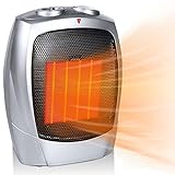 Portable Electric Small Space Heater, 1500W/750W Ceramic Heater with Thermostat, Overheat and Tip-over Protection, Heat Up 200 Square Feet in Minutes, Safe and Quiet for Office Room Desk Indoor Use
