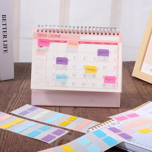 Image of 240 Pcs 1 Inch Sticky Index Tabs Colored Writable Page Markers | Repositionable Page Tabs Book Annotation Tabs for Reading Notebooks File Classification