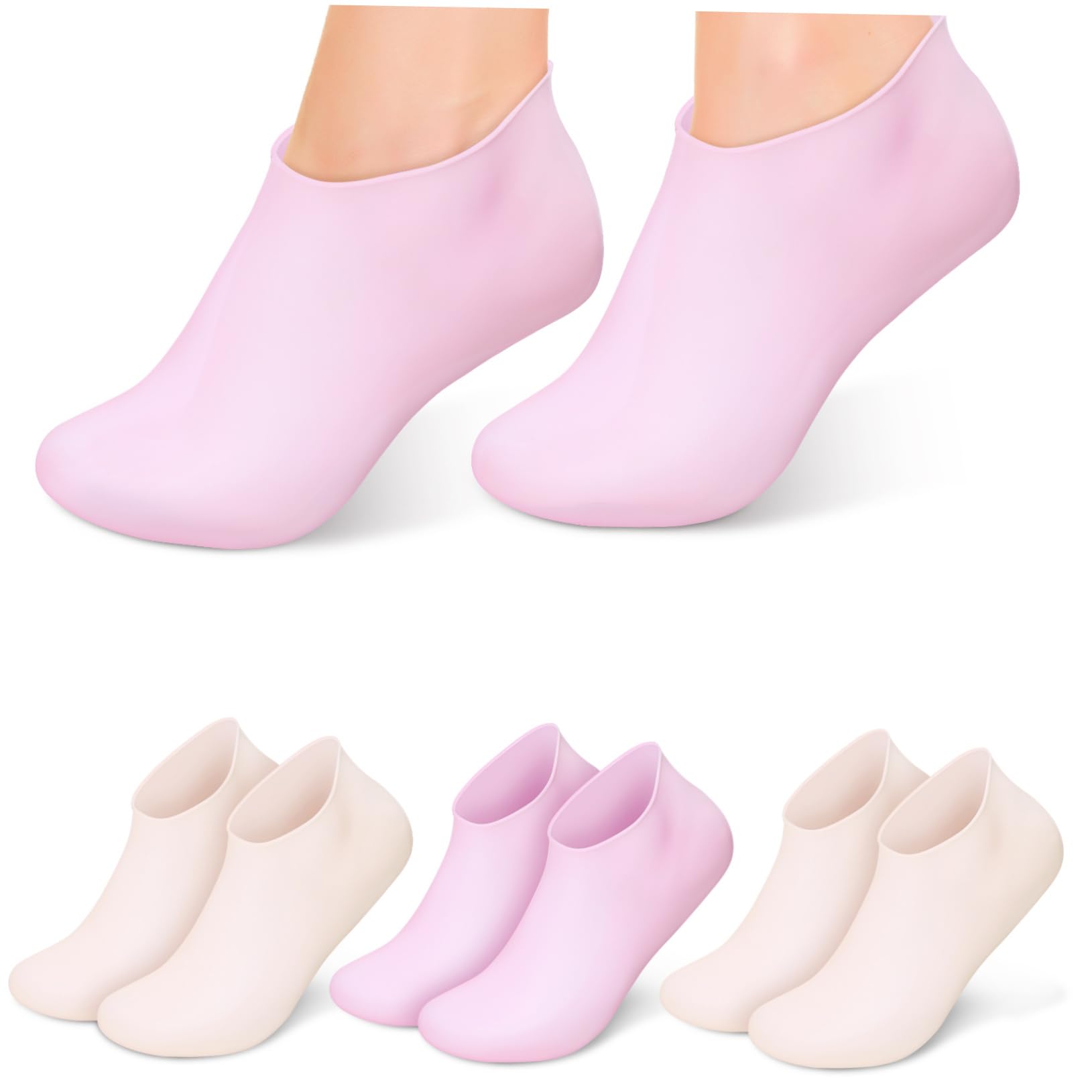 Healeved Moisturizing Spa Socks 4 Pairs Silicone Feet Socks Soft and Comfortable for Women