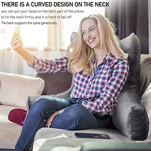 Neustern Reading Pillow With Arms, Premium Shredded Memory Foam Tv Backrest With Washable Cover (22 Inches, Premium Gray) #TOP7