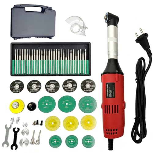 Coupe Carrelage Electrique 500W, Machine électrique de Nettoyage de Joints de Carrelage pour le Meulage Polissage Coupe Rouille Nettoyeur avec 20000 TR/Min 6 Vitesses Variables Angle de 90°
