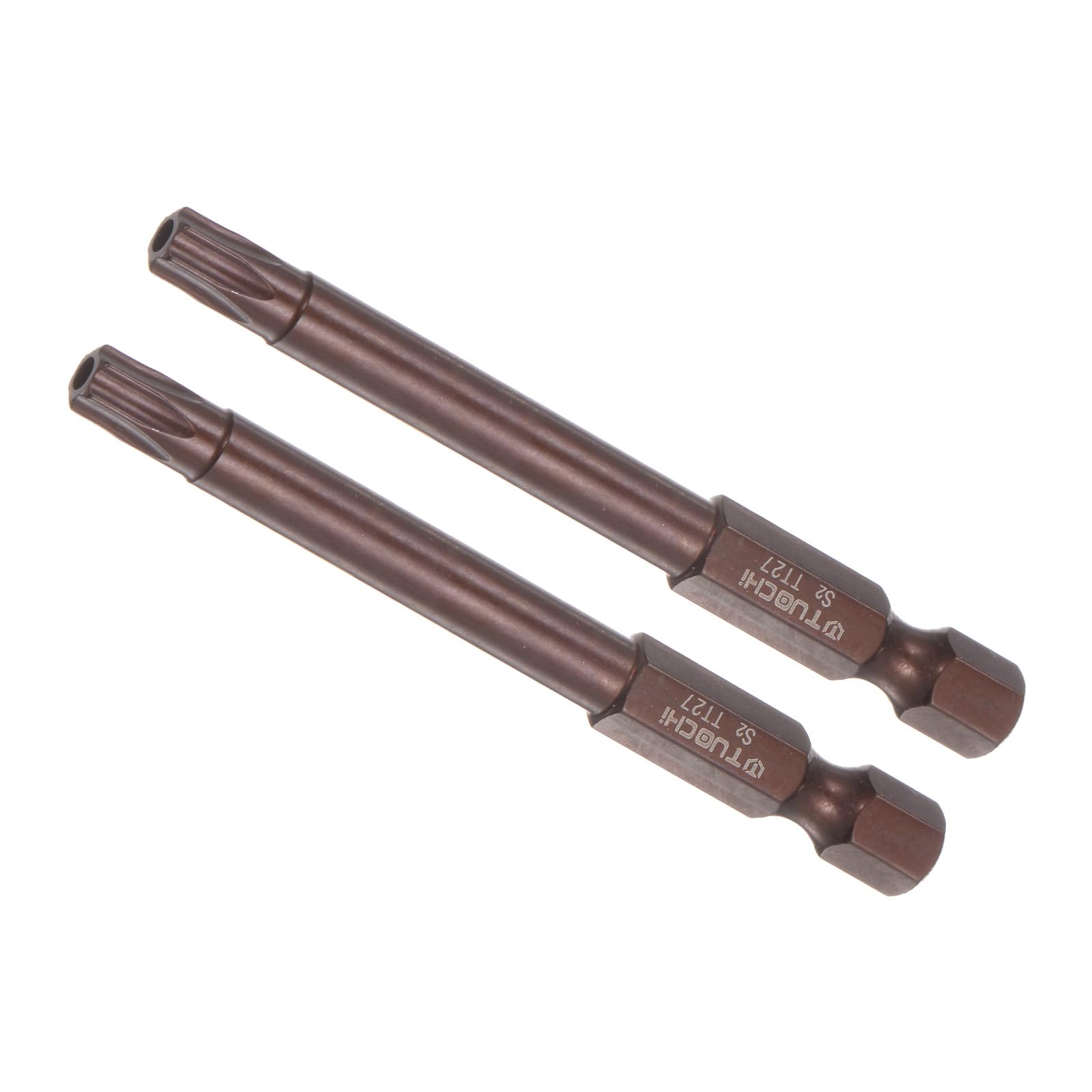 CoCud Magnetic Torx Screwdriver Bit, T27 3" Length 1/4" Hex Shank, S2 Steel Star 6 Point Drill Driver Tamper Proof - (Applications: for Auto Repair),