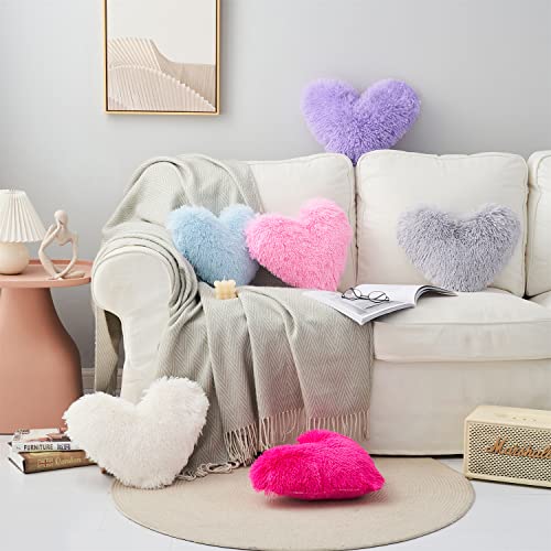 Moowoo Plush Fluffy, Solid Color, Zipper Close Decorative Throw Pillow For Couch Sofa Bed (Purple) #TOP6