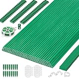 Cludoo 393PCS Garden Stakes Set with 120 Sets Fiberglass Plant Stakes Sticks Supports and Accessories, DIY 4ft 5ft 6ft 7ft Tomato Stakes for Tomato,Vegetables, Pepper, Indoor Outdoor Spring Plants