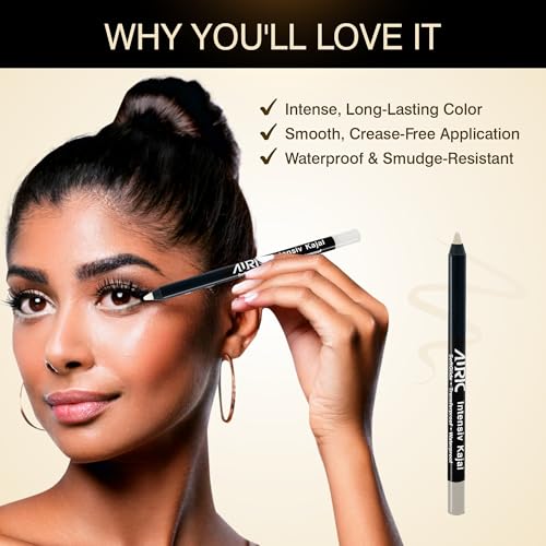 Image of Auric Intensiv Kajal Pencil (1.2g) I Long Lasting, Water Proof, Smudge Proof, Hypoallergenic, Easy-to-apply I Ophthalmologically Tested I (Serene White)
