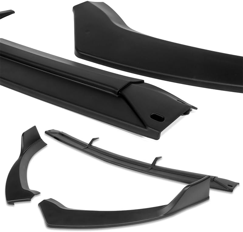 3pcs STP-Style Front Bumper Lip Spoiler Body Kit Compatible with 2019-2023 Mercedes A-Class AMG W177 2020 2021 2022 (Matt Black)