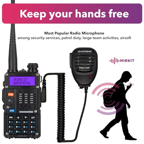 Mirkit Extra Pack Baofeng Radio UV-5R MK5 8W Max Power 2024 VHF/UHF 144-148/420-450 MHz Walkie Talkies with 3800mAh, BL-5, Handheld Speaker Mic, Baofeng Programming Cable and Software - Extended Kit - Thumbnail 3