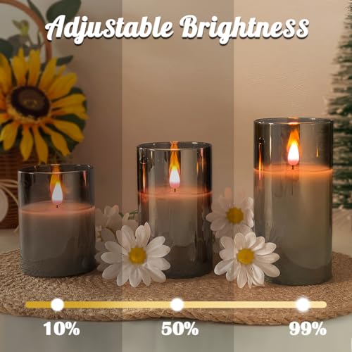 NICE POINT LED Flameless Candle,Rechargeable Flashing Pillar Real Wax Candle with Remote Control and Timer - Image 2