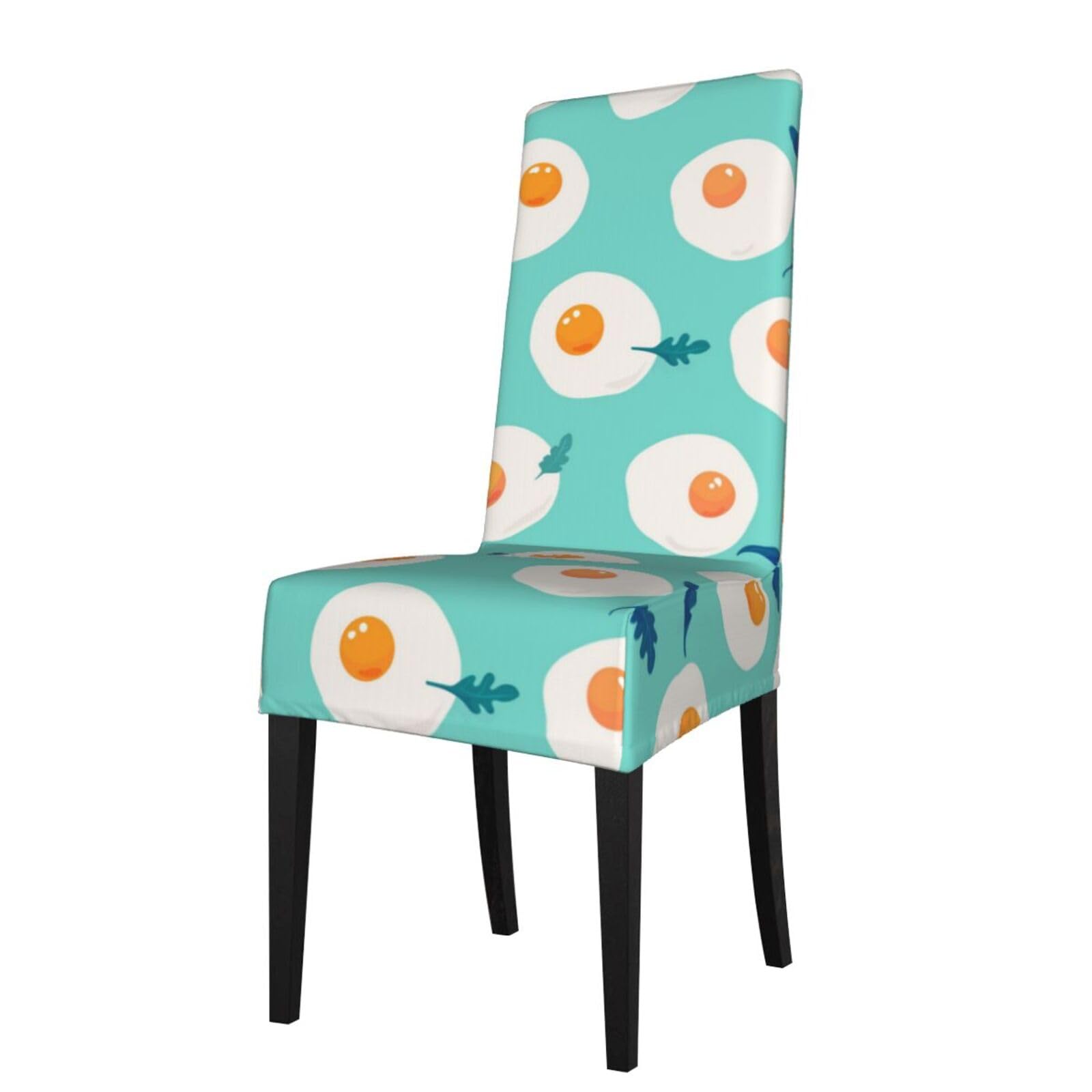 LKYMOH Fried Eggs With Arugula, Chair Covers Stretch Chair Slipcovers for Dining Room, for Party Pet Protection Universal Fit Soft Polyester