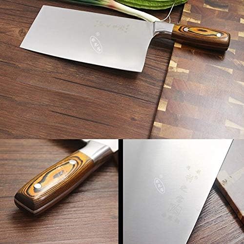MAYiT Meat Cleaver Knife, 4Cr13 Stainless Steel Kitchen Chinese Knife Meat Cleaver Vegetable Knife Butcher Knife with Wooden Handle