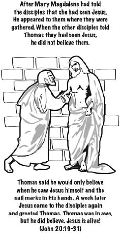 Christian Easter Story Cards - Jesus Lives Walk to Emmaus Coloring Card- 12/Pk #30050
