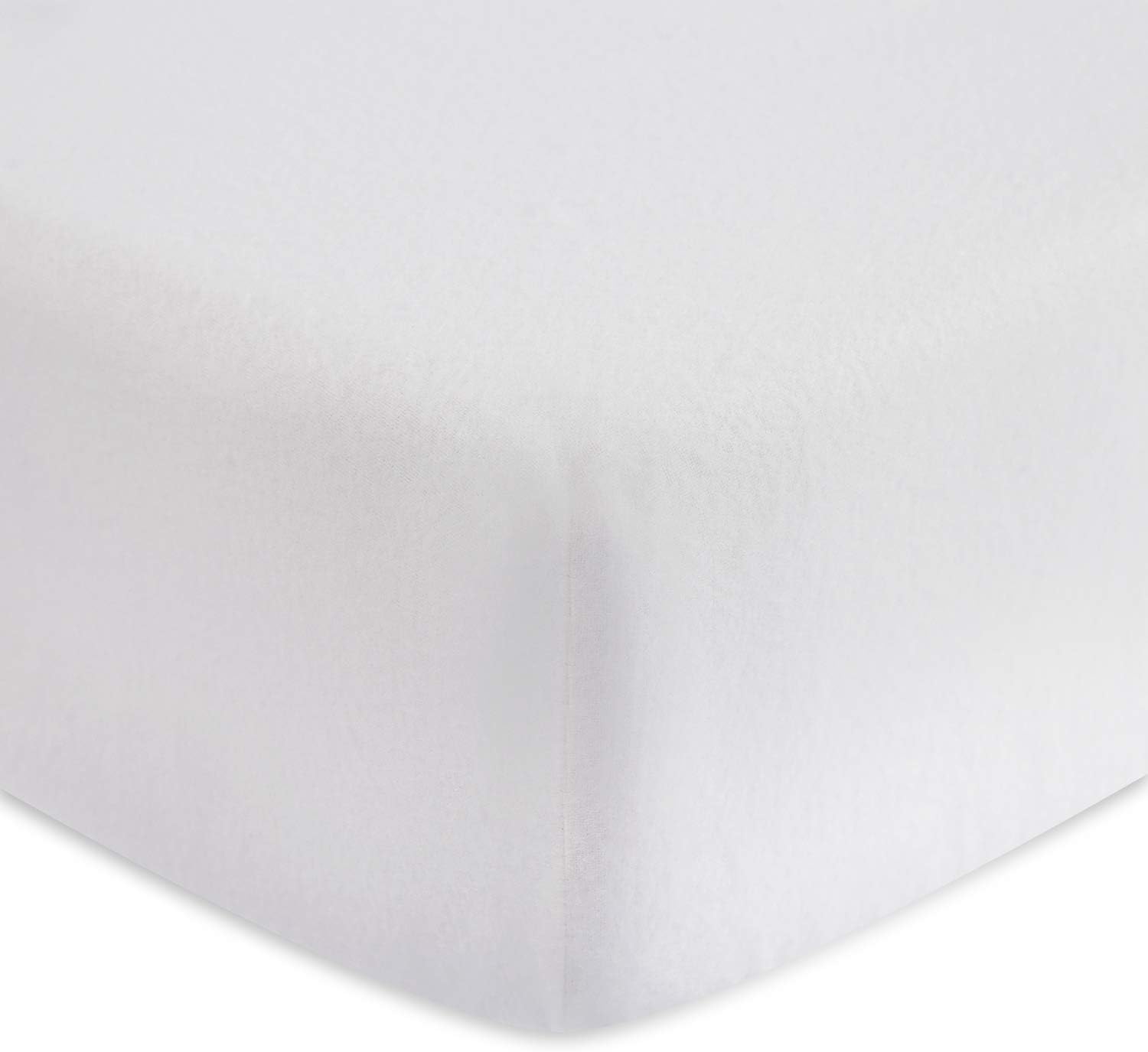 TILLYOU Flannel Cotton Thick Fitted Crib Sheet for Baby Boys Girls, Soft Plush and Warm Toddler Bed Sheet for All Seasons, Deep Pocket Fits Up to 8” Mattress 28x52, 1-Pack White