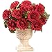 Floral Mums Artificial Maintenance-Free Flower Bush - Set of 3, Red