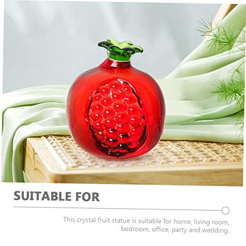 Osaladi 6 Pcs Pomegranate Ornament Glass Decor Crystal Vases Desk Decor Table Centerpieces Crystal Fruit Ornament Crystal Fruit Statue Fruit Kitchen Decor Photo Accessory Simulation Fruit #TOP6