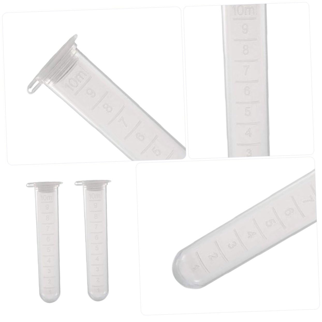 Mikikit 200 Provette da Centrifuga in Plastica Pp da 10 Ml Tappo a Scatto, Trasparenti a Fondo Tondo Scala Graduata, per Analisi di Laboratorio Scientifico e Conservazione Campioni