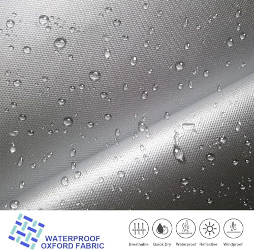 Image of Kayme 300D Oxford Travel Trailer RV Cover, Tearproof Waterproof Windproof 28-31ft Camper Cover, RV Tarp Anti-UV Snowproof with Zipper Door, Wind Protector Straps，4 Tire Covers, and Jack Cover.