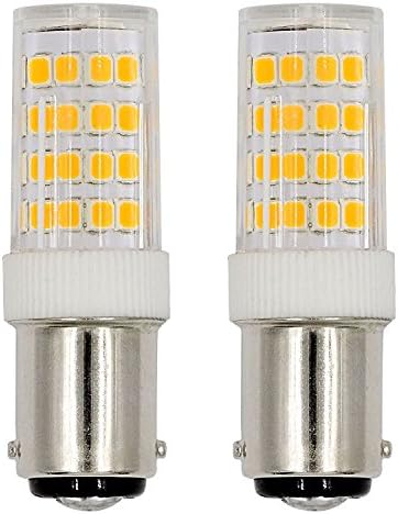 Ba15d led Bulbs Sewing Machine Bulb Drill Press 5Watts Double Contact Bayonet Base Daylight White 6000k 120Volts T3/T4/C7/S6 LED 40W Halogen Replacement Bulb (2pcs Pack)