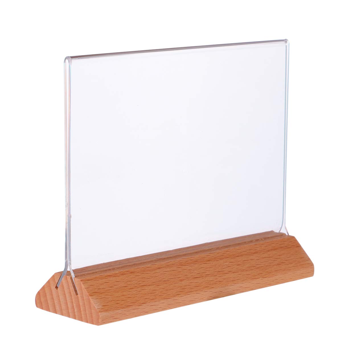 ULTECHNOVO Acrylic Sign Holder A6 Clear Display Stand for Table Menu Holders Price Tags Name Cards Desktop Signage for Shops Events Restaurants 5.91X4.92X1.89 Inch
