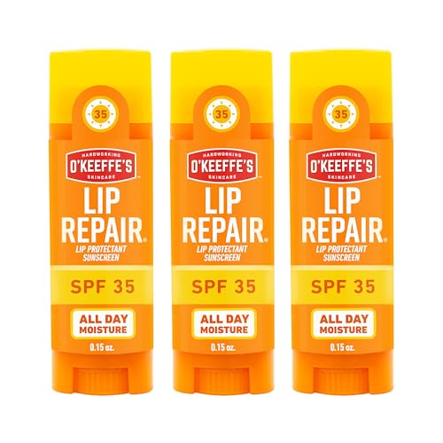 O'Keeffe's Lip Repair SPF 35 Lip Balm - Stick (3 Pack) - Sun-Safe Moisturizer for Extremely Cracked, Dry Lips by O'Keeffe's - Used condition - US$16.25