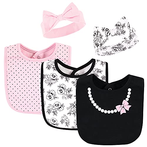 Image of Hudson Baby Unisex BabyCotton Bib and Headband or Caps Set