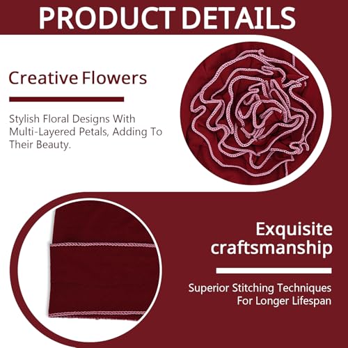 Hoocl 2 Stück Damen Chemo Mütze, Chemo Kopfbedeckung für Frauen, Blumenkappe für Krebspatienten, Turbane für Krebspatienten, Schlafhaube mit Haarausfall