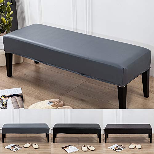 Balana Stretch PU Leather Dining Room Bench Covers - Soft, Waterproof, Oilproof, Removable Slipcovers