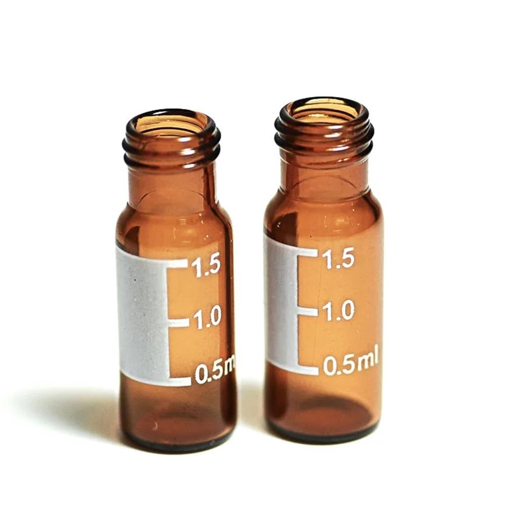 Sprzęt do przyrządów laboratoryjnych 100 szt. brązowa fiolka 1,5 ml z zakrętką i przegrodą 8 mm butelka na próbki do analizy ze skalą