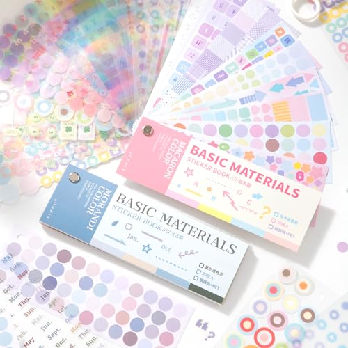 Prstincol Cute Sticker Book，60 Sheets Glitter Aesthetic Decorative Stickers for Scrapbooking,Stars Heart Letter Glitter Self-Adhesive Stickers for Photocards, Journal,scrapbook（2-in-1） by PRSTINCOL - Used condition - US$11.97