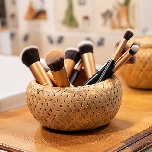 Petits paniers décoratifs avec couvercle boîte de rangement tressée maison - 7