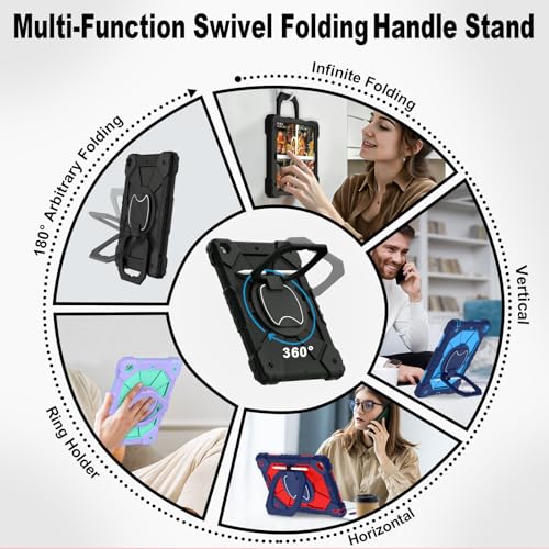 Image of WESOROL Case for iPad 9th /8th /7th Generation 10.2 Inch (2021 /2020 /2019),Full-Body Drop Protection 9th Generation iPad Case with Rotating Stand Screen Protector Pencil Holder Holde,Black