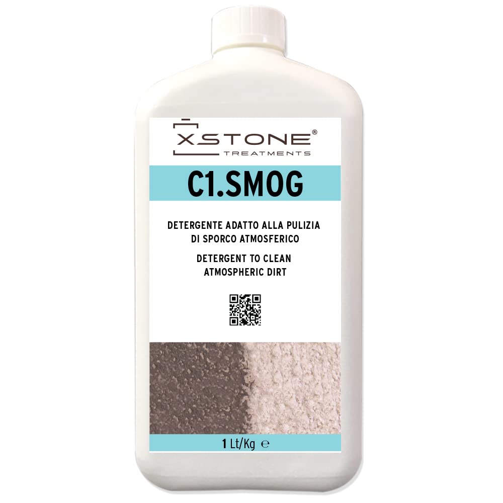 Detergente per la PULIZIA DI SMOG E SPORCO ATMOSFERICO, per rimozione di incrostazioni dovute allossido di carbonio su marmi, graniti, pietre naturali, cemento, cotto ecc. 1 Litro