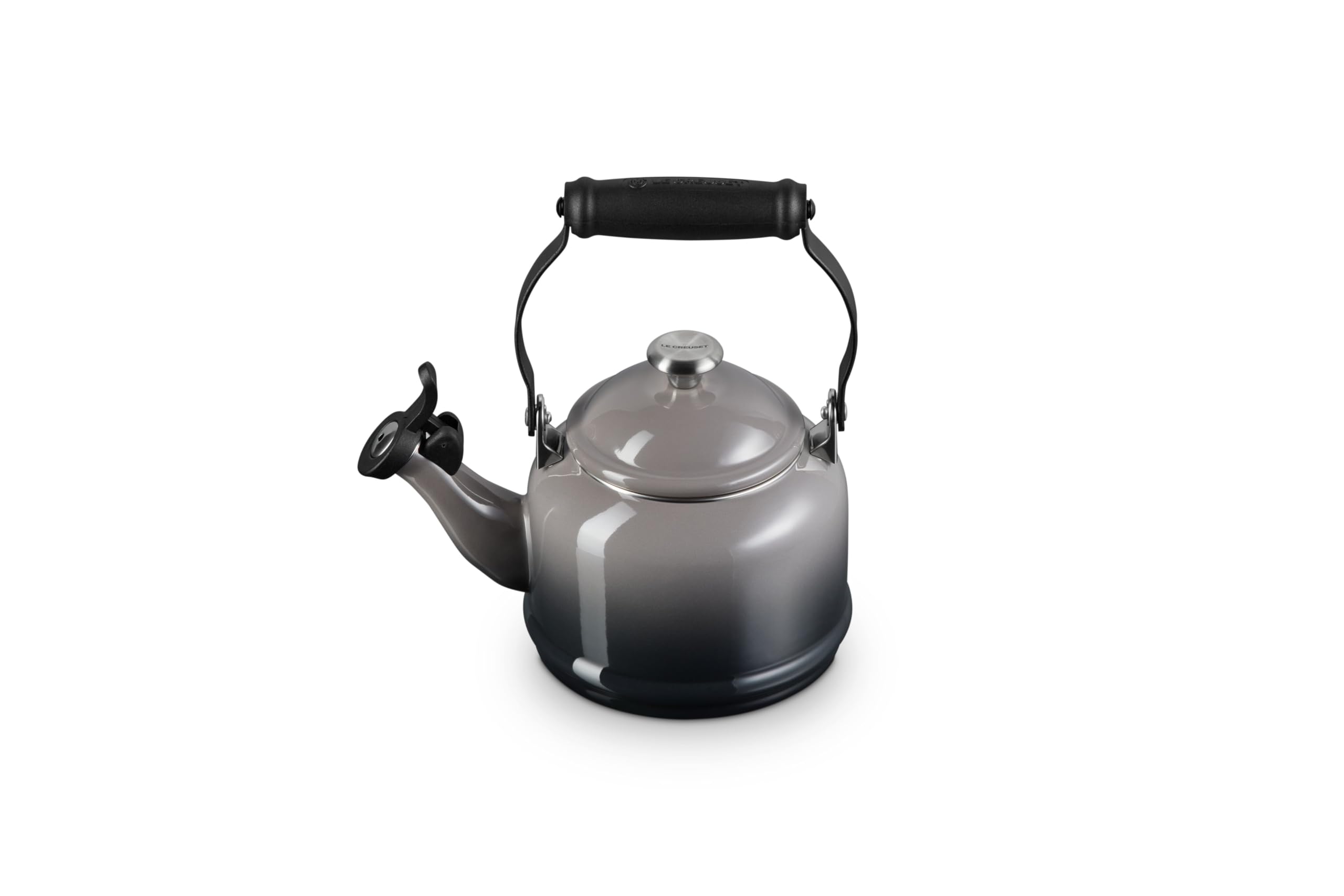 Le Creuset Enamel On Steel Demi Tea Kettle with Metal Finishes, 1.25 qt., Oyster