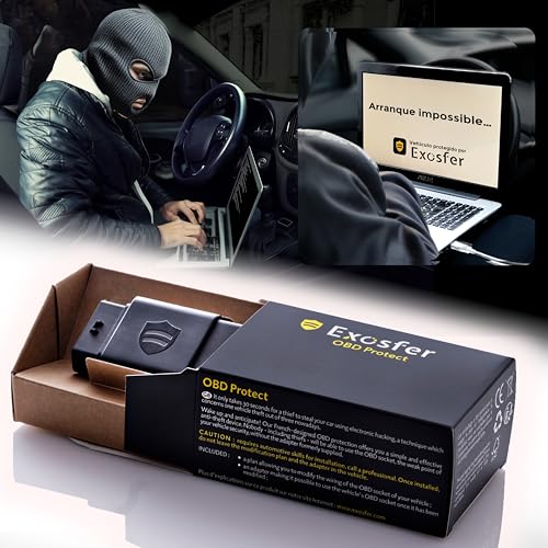 EXOSFER, OBD Protect - Antirrobo coche. Anti piratería obd. Evitar el robo de coches vía obd2 enchufe, diagnosis coche - Anti Mouse Jacking - Accesorios cierre antirrobo electrónico todos automoviles